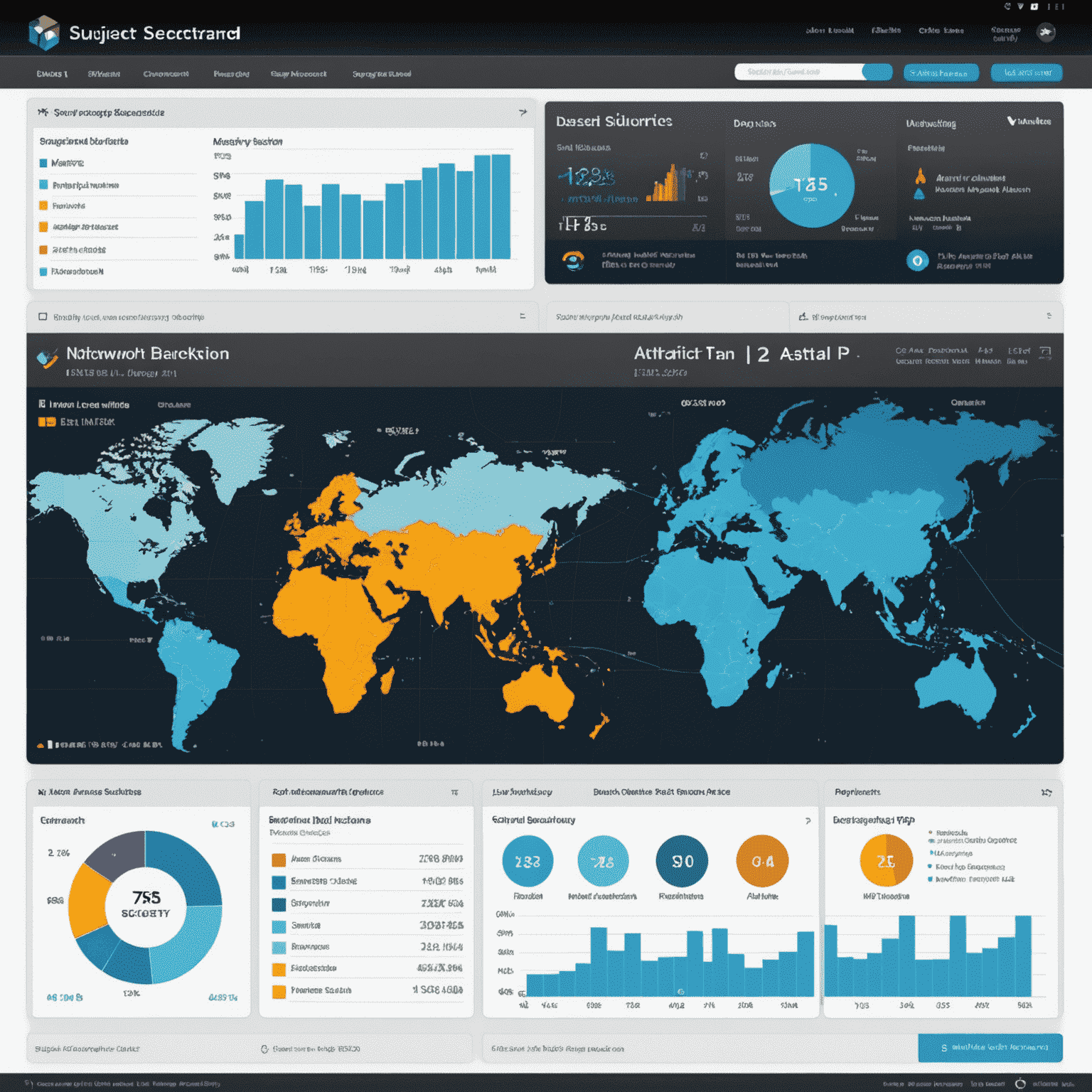 Tableau de bord de sécurité réseau montrant des statistiques et des alertes générées par Advanced IP Scanner